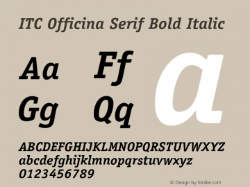 ITC Officina Serif Bold Italic 001.000 Font Sample