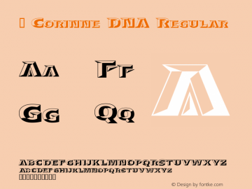 3 Corinne DNA Regular Macromedia Fontographer 4.1 7/13/99 Font Sample