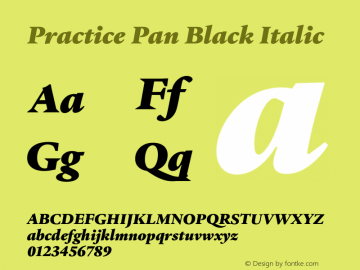 Practice Pan Black Italic Version 3.001图片样张