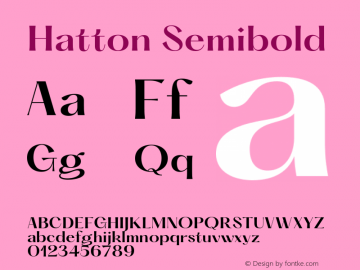 Hatton Semibold Version 1.000;hotconv 1.0.109;makeotfexe 2.5.65596图片样张