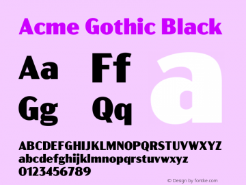 Acme Gothic Black Version 1.011图片样张