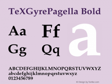 TeXGyrePagella Bold Version 2.004;PS 2.004;hotconv 1.0.49;makeotf.lib2.0.14853 Font Sample