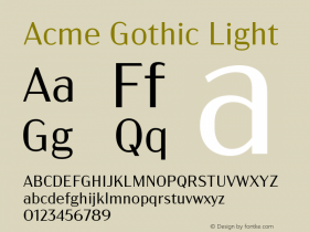 Acme Gothic Light Version 1.011图片样张