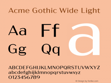 Acme Gothic Wide Light Version 1.011图片样张