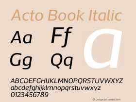 Acto-BookItalic Version 1.000图片样张