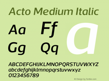 Acto-MediumItalic Version 1.000图片样张