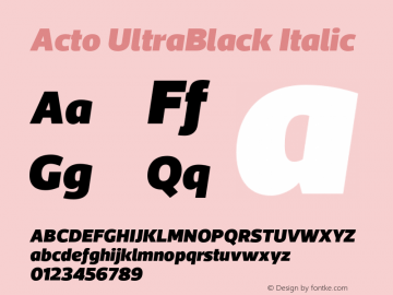 Acto-UltraBlackItalic Version 1.000图片样张