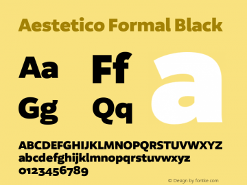 Aestetico Formal Black Version 0.007;PS 000.007;hotconv 1.0.88;makeotf.lib2.5.64775图片样张