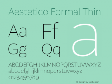 Aestetico Formal Thin Version 0.007;PS 000.007;hotconv 1.0.88;makeotf.lib2.5.64775图片样张