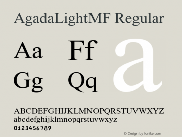 AgadaLightMF-Regular Version 2.000图片样张