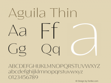 Aguila Thin Version 1.000;hotconv 1.0.109;makeotfexe 2.5.65596图片样张