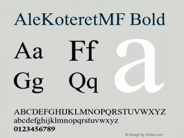 AleKoteretMF-Bold Version 2.000图片样张