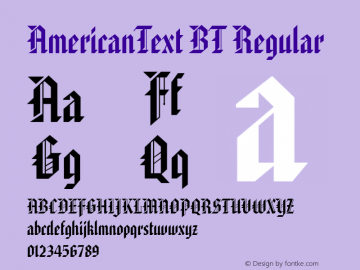 AmericanText BT Version 1.01 emb4-OT图片样张