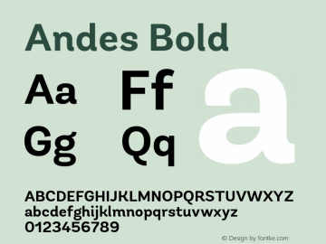 Andes Bold Version 1.000;FEAKit 1.0图片样张