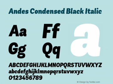 AndesCondensedBlack-Italic 1.000图片样张