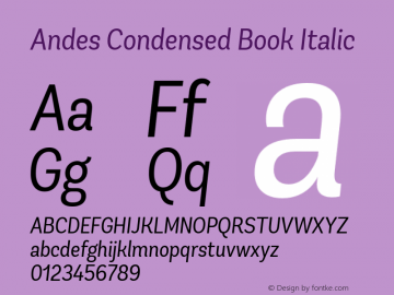 AndesCondensedBook-Italic 1.000图片样张