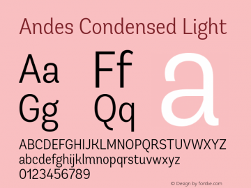 AndesCondensedLight 1.000图片样张