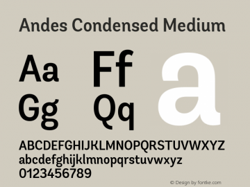 AndesCondensedMedium 1.000图片样张