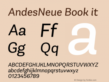 AndesNeue Book it Version 1.001;PS 001.001;hotconv 1.0.88;makeotf.lib2.5.64775图片样张
