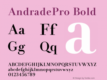 AndradePro-Bold Version 1.000;PS 001.000;Core 1.0.38图片样张