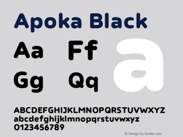 Apoka Black Version 1.001;PS 001.001;hotconv 1.0.88;makeotf.lib2.5.64775图片样张