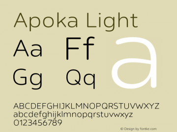 Apoka Light Version 1.001;PS 001.001;hotconv 1.0.88;makeotf.lib2.5.64775图片样张