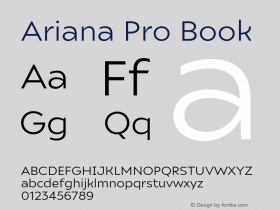 Ariana Pro Book Version 1.000;PS 001.000;hotconv 1.0.88;makeotf.lib2.5.64775图片样张