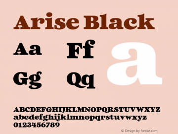 Arise Black Version 1.000;hotconv 1.0.109;makeotfexe 2.5.65596图片样张