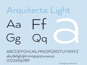 Arquitecta-Light Version 1.000;PS 001.000;hotconv 1.0.88;makeotf.lib2.5.64775图片样张