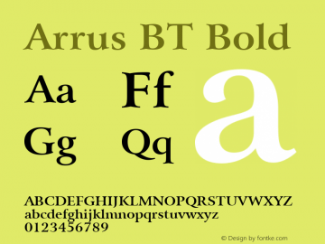 Arrus BT Bold Version 1.01 emb4-OT图片样张