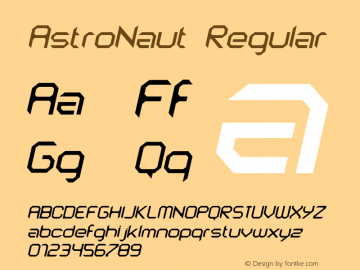 AstroNaut RegularItalic Version 1.101;PS 1.100;hotconv 1.0.38图片样张