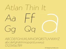 Atlan Thin It Version 1.000;PS 001.000;hotconv 1.0.88;makeotf.lib2.5.64775图片样张