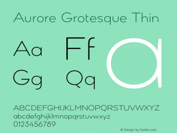 Aurore Grotesque Thin Version 5.000;hotconv 1.0.109;makeotfexe 2.5.65596图片样张