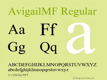AvigailMF-Regular Version 2.000图片样张