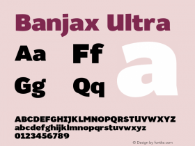 Banjax Ultra Version 1.012;PS 001.012;hotconv 1.0.88;makeotf.lib2.5.64775图片样张