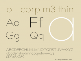 bill corp m3 thin Version 1.012;PS 001.012;hotconv 1.0.88;makeotf.lib2.5.64775图片样张
