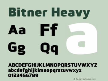 Bitner-Heavy Version 1.012;PS 001.012;hotconv 1.0.88;makeotf.lib2.5.64775图片样张