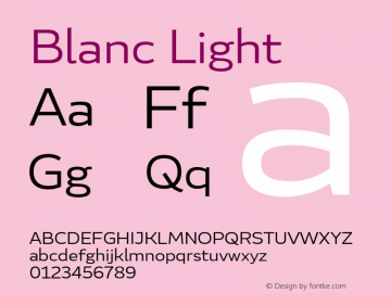 Blanc Light Version 1.012;PS 001.012;hotconv 1.0.88;makeotf.lib2.5.64775图片样张
