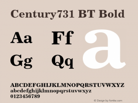 Century731 BT Bold Version 1.01 emb4-OT图片样张