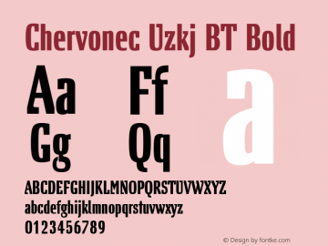 Chervonec Uzkj BT Bold Version 1.01 emb4-OT图片样张