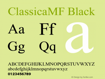 ClassicaMF-Black OTF 1.000;PS 001.001;Core 1.0.38图片样张