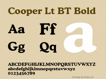 Cooper Lt BT Bold Version 1.01 emb4-OT图片样张