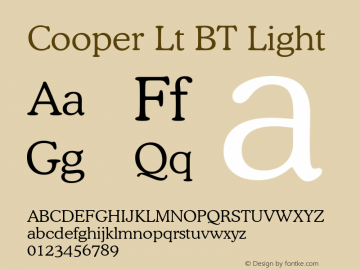 Cooper Lt BT Light Version 1.01 emb4-OT图片样张