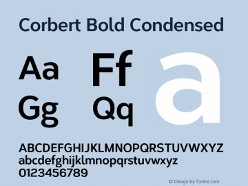Corbert Bold Condensed Version 002.001 March 2020图片样张