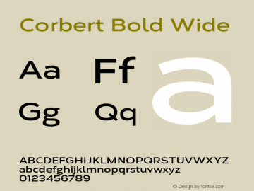 Corbert Bold Wide Version 002.001 March 2020图片样张