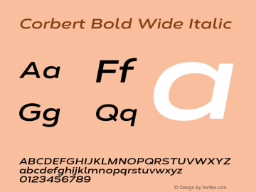 Corbert Bold Wide Italic Version 002.001 March 2020图片样张