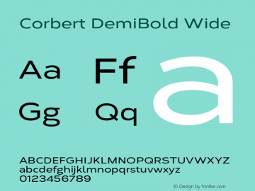 Corbert DemiBold Wide Version 002.001 March 2020图片样张