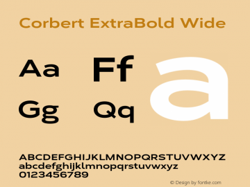 Corbert ExtraBold Wide Version 002.001 March 2020图片样张