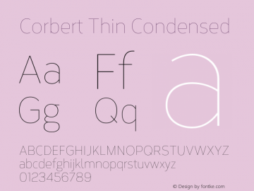 Corbert Thin Condensed Version 002.001 March 2020图片样张