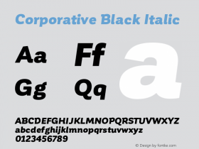 Corporative Black Italic Version 1.000;PS 001.000;hotconv 1.0.70;makeotf.lib2.5.58329图片样张